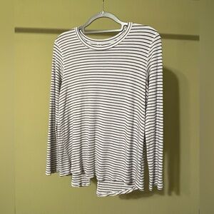 Billabong Black and White Striped Long Sleeve Tee from the Buckle